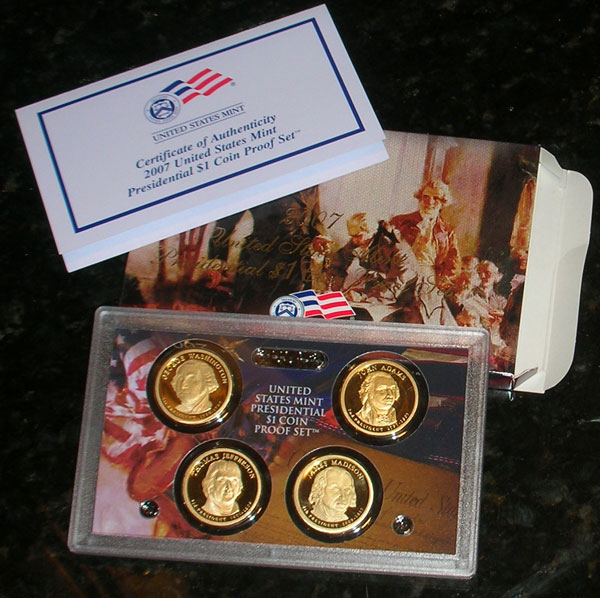 2007 S Presidential $1 Dollar 4 Coin Proof Set PCGS PR70 DCAM New Holders!