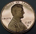 1987-S Gem Proof Lincoln Cent Singles