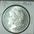 1890 S Morgan Dollar in MS63 Condition
