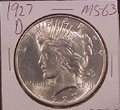 1927 D Peace Dollar in MS63 Condition