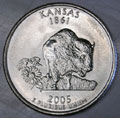 2005-D KS  Kansas CH BU Statehood Quarter Singles