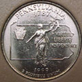 1999-D PA  Pennsylvania CH BU Statehood Quarter Singles
