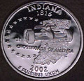 2002-S IN  Indiana 90% Silver Gem Proof Statehood Quarter Single