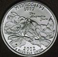 2002-S MS  Mississippi 90% Silver Gem Proof Statehood Singles