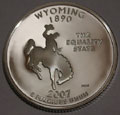 2007-S WY Wyoming 90% Silver Gem Proof Statehood Quarter Singles
