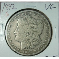 1892 S Morgan Dollar in Very Good Condition