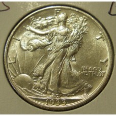 1933 S Walking Liberty Half Dollar in Slider BU Condition