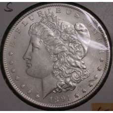 1891 S Morgan Dollar in Slider BU Condition