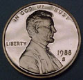 1988-S Gem Proof Lincoln Cent Singles