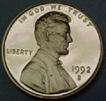 1992-S Gem Proof Lincoln Cent Singles