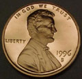 1996-S Gem Proof Lincoln Cent Singles