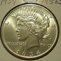 1934 Peace Dollar in MS63 Condition