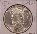 1922 D Peace Dollar in MS63 Condition