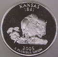 2005-S KS  Kansas Gem Proof Statehood Quarter Singles