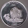 2005-S KS  Kansas 90% Silver Gem Proof Statehood Singles