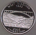 2005-S WV  West Virginia Gem Proof Statehood Quarter Singles