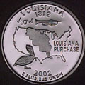 2002-S LA  Louisiana Gem Proof Statehood Quarter Singles