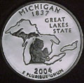 2004-S MI  Michigan 90% Silver Gem Proof Statehood Singles
