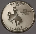 2007-S WY Wyoming Gem Proof Statehood Quarter Singles